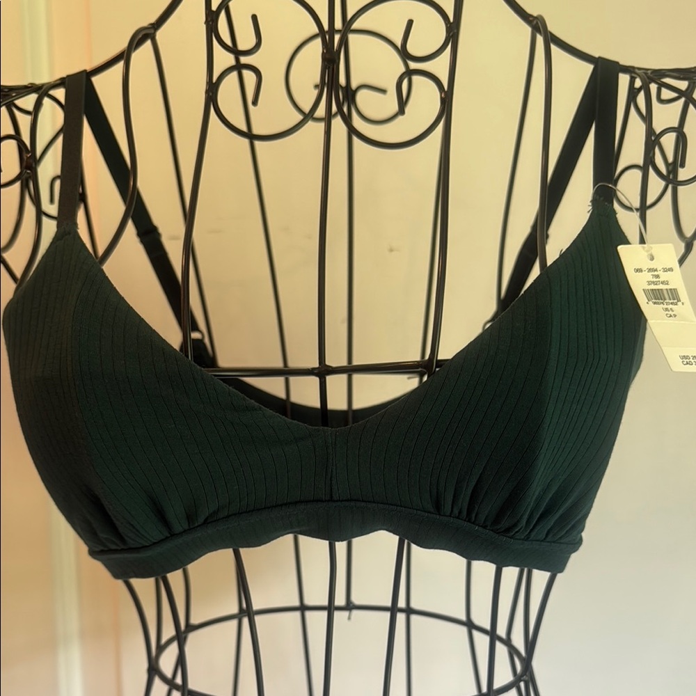 Aerie striped  mesh scoop bralette